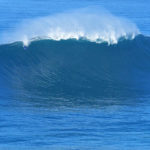 Bodyboarder leyenda Mike Stewart en Nazaré Gigante