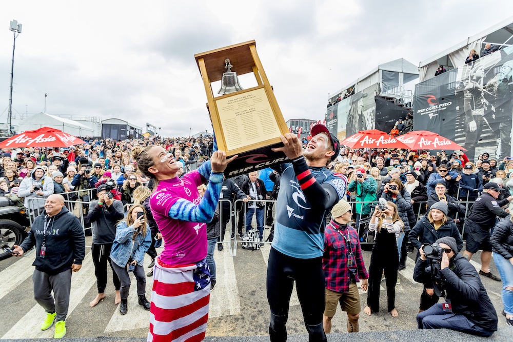 John John Florence y Courtney Conlogue vencen en un Bells Beach épico