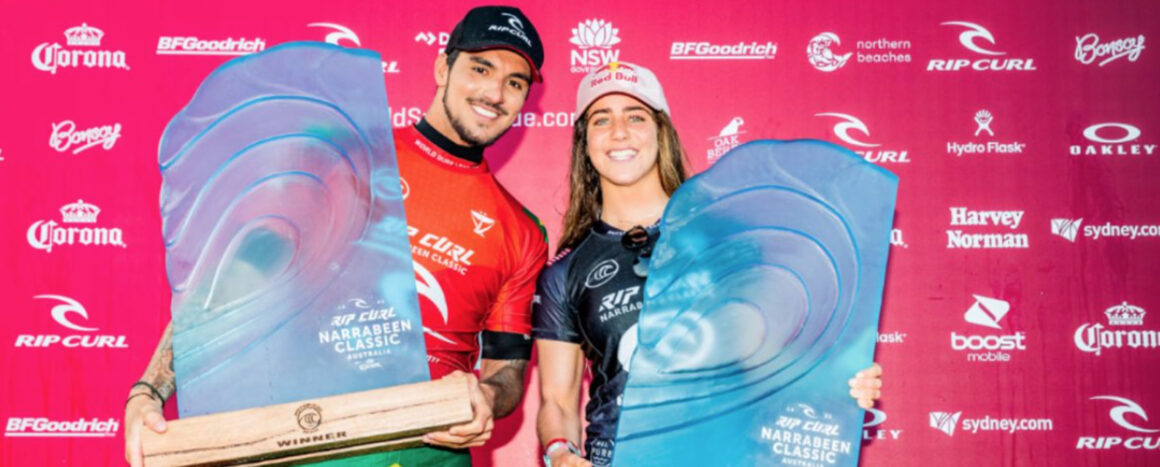 Caroline Marks y Gabriel Medina campeones en Narrabeen